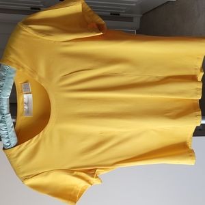 Dana Buchman Silk women's top, 95% Silk, 5% Spandex, Size 8P, Bright Yellow